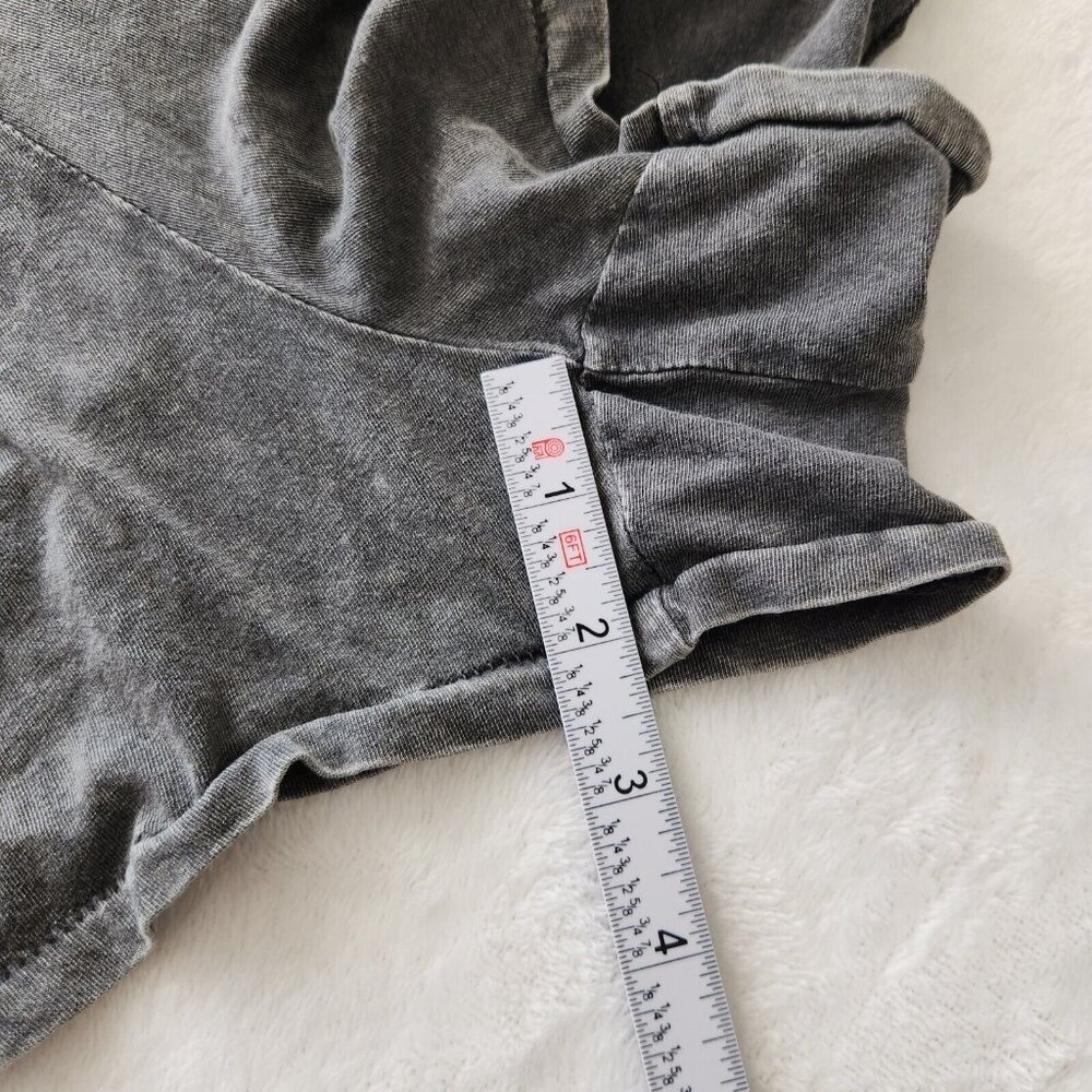 H&M Gray Romper Sz Medium Acid Wash Grunge Goth Punk Elastic Waist Short Sleeve - Picture 14 of 16